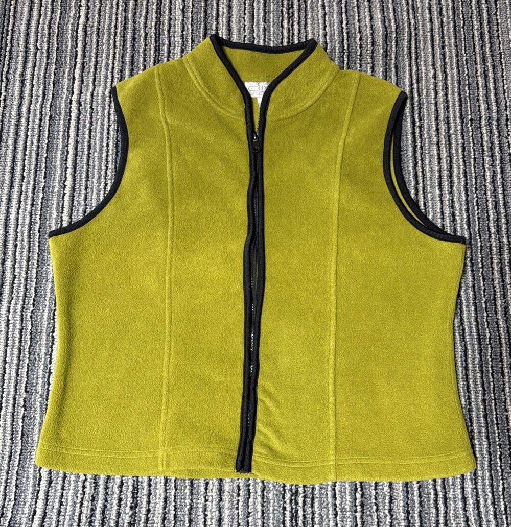 Vintage Cambridge Dry Goods Women's Green Fleece Vest Size XL
